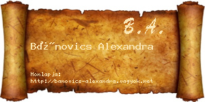 Bánovics Alexandra névjegykártya